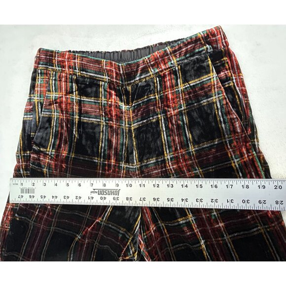 J.Crew Womens Pull-on Peyton Wide-Leg Pants 10P Stewart Tartan Velvet AE834 New - Picture 6 of 10